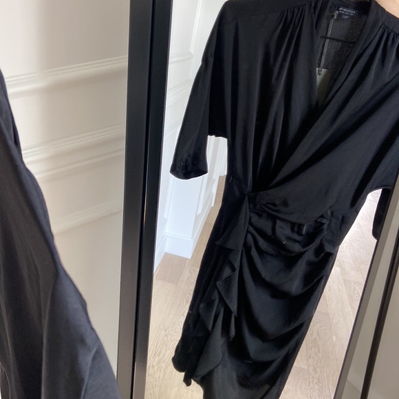 Allsaints brand new with tags on it black wrap dress with side zipper - Picture 13 of 14